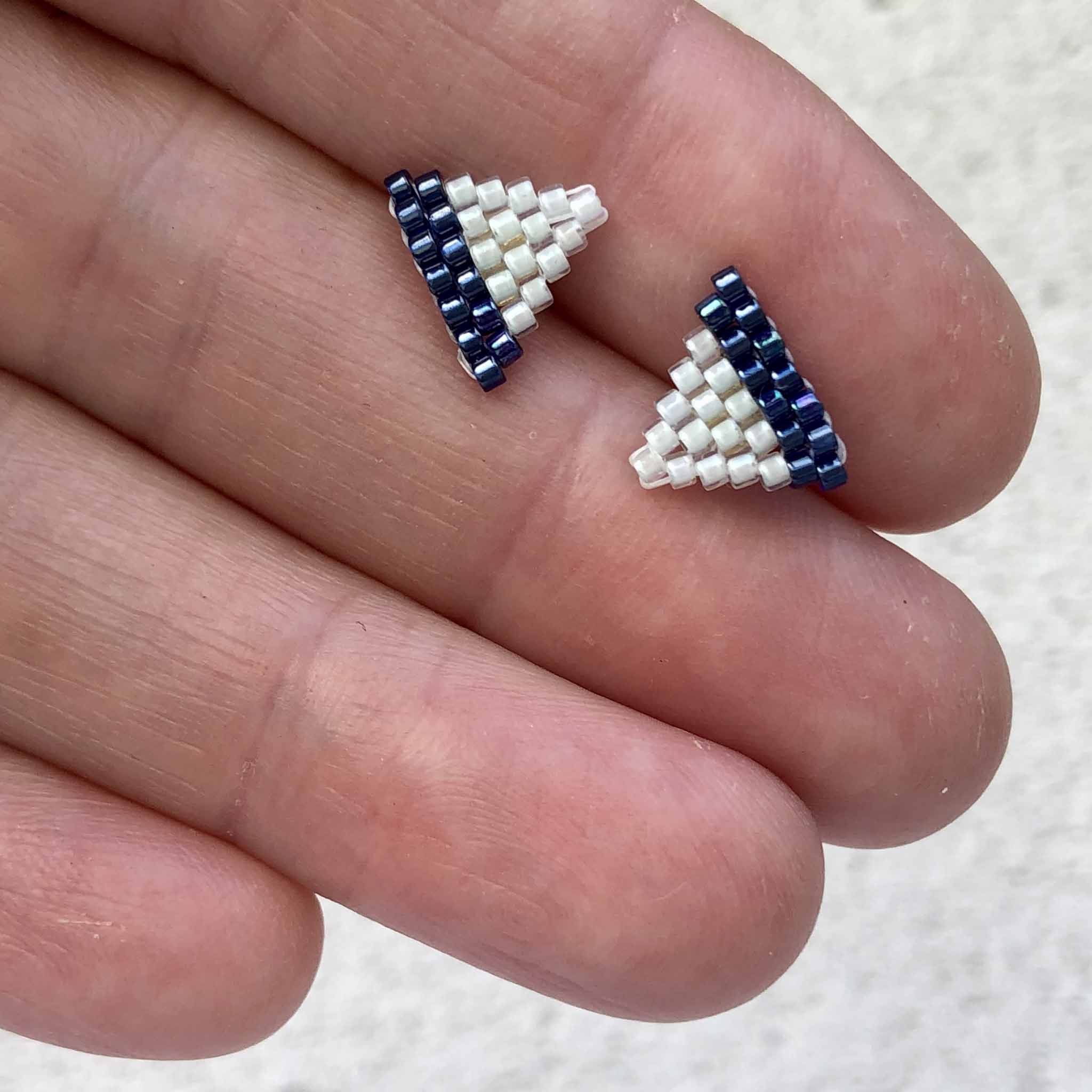 Tiny Two Tone Triangle Shape Studs – Bek + Eula