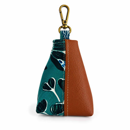 Two-Tone Keychain Pouch - Teal Banksia | Tan Vinyl