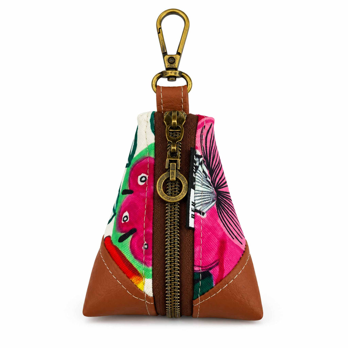 Two-Tone Keychain Pouch - Waratah Wonderland | Tan Vinyl