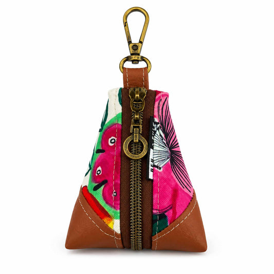 Two-Tone Keychain Pouch - Waratah Wonderland | Tan Vinyl