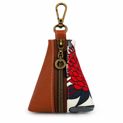 Two-Tone Keychain Pouch - Waratah Red | Tan Vinyl