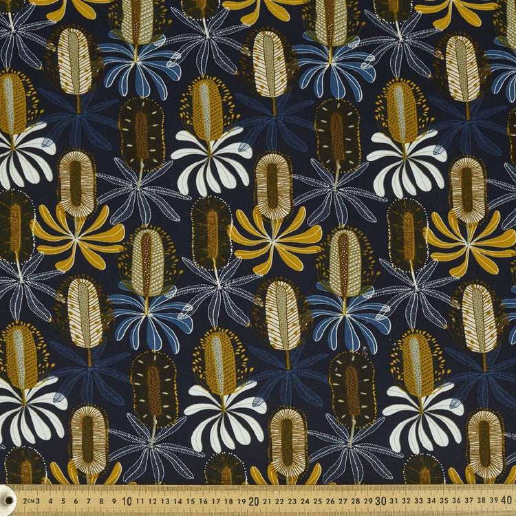 Two-Tone Keychain Pouch - Mustard Navy Banksia | Tan Vinyl