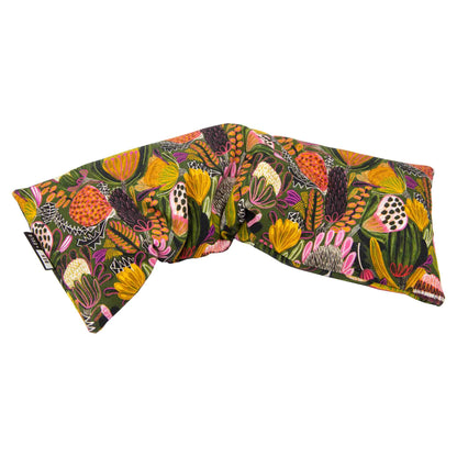 Wheat heat pack - bush banksia print, removable cover