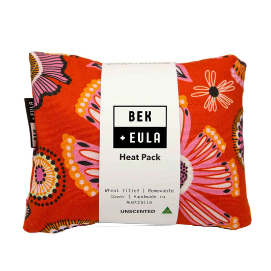 Wheat heat pack - retro print, removable cover